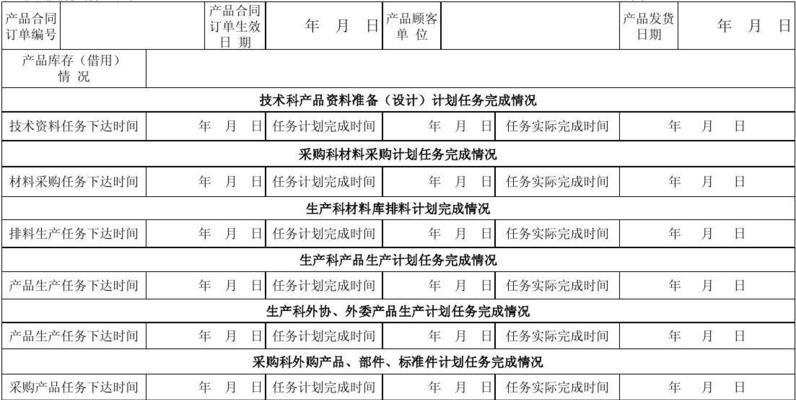 生产进度计划表制作方法（提高生产效率的关键）  第2张