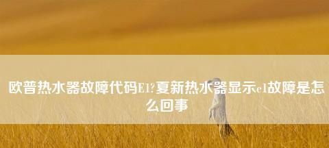 夏普热水器E5故障代码维修指南（解决E5故障代码的关键方法和步骤）  第2张